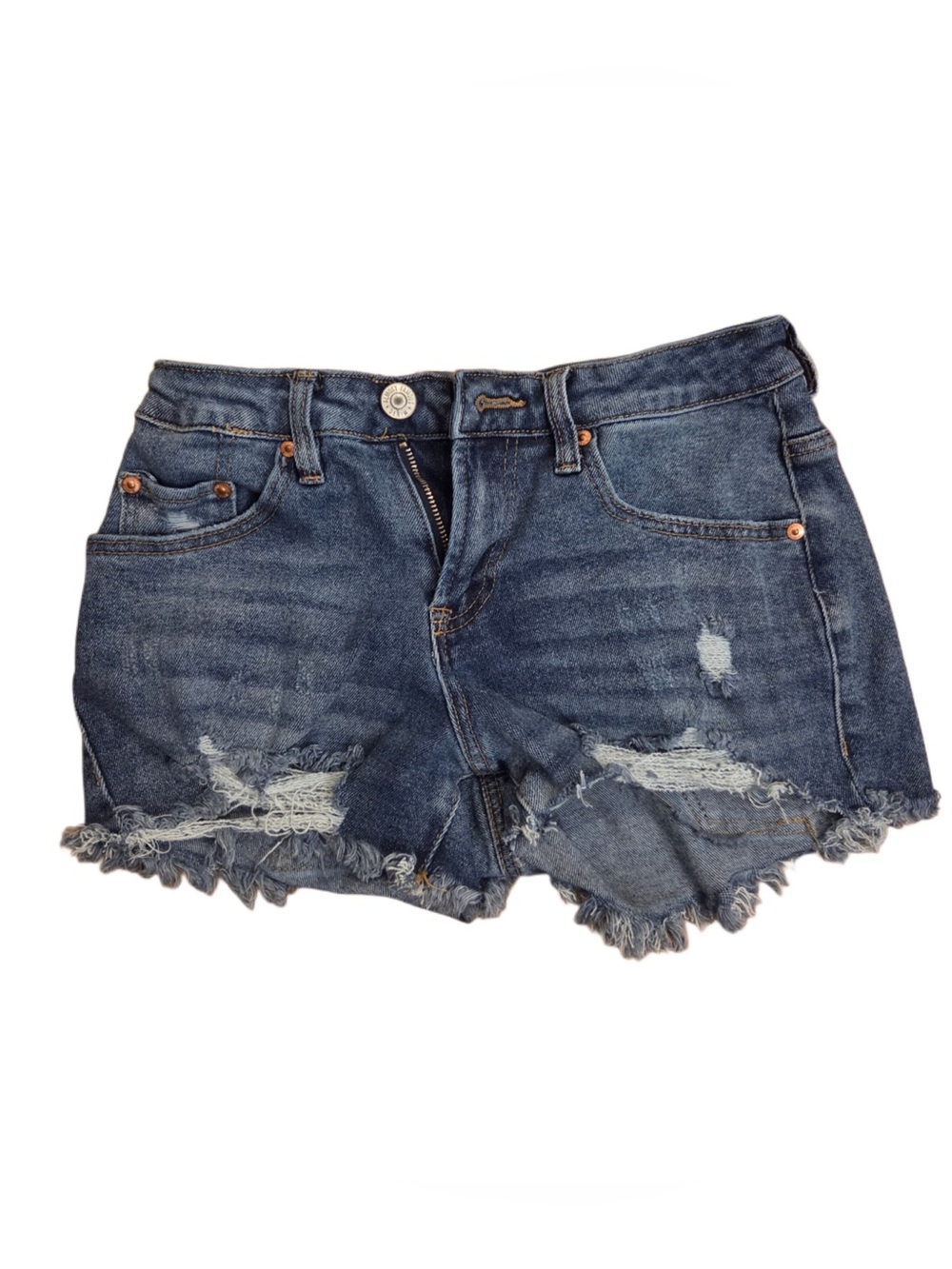 Almost Famous Dark Blue Distressed Denim Cutoff Shorts